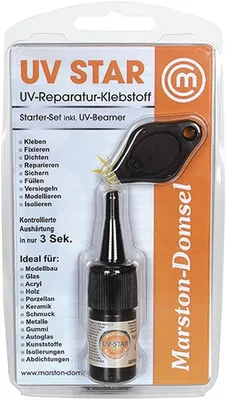 Produktbild von UV-Reparatur-Klebstoff MD UV-Star 3g Kleber /1 UV-Leuchte transp.Set MARSTON