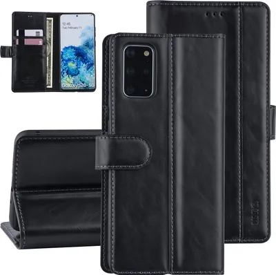 Immagine prodotto di Custodia a libro nera per Samsung Galaxy S20 Plus - Finto cuoio