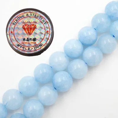 Image de Bracelet en pierres énergétiques Aquamarijn, 10 mm, 76 perles