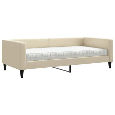 Produktbild von vidaXL Tagesbett mit Matratze Creme 100x200 cm Stoff