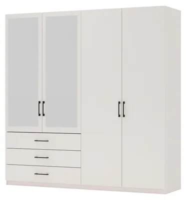 Produktbild von Masseno Drehtürenschrank HECARIM 215/196/60 cm 4-türig mit Spiegel Kaschmir