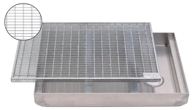 Produktbild von ACO Abtrittrost Fußabtreter + Emco ALU Bodenwanne Schuhabstreifer Abstreifer Abtreter Rost 30/10,Größe:75x50cm