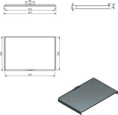 Immagine prodotto di Coperchio di ricambio / piastra di copertura per il sistema di smaltimento COX BASE K1/500-2, antracite / Coperchio completo / ripiano /