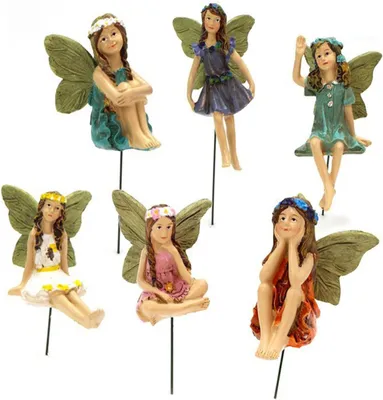 Produktbild von Gartenfiguren 6 Stücke, 4 cm bis 7 cm, Kunstharz, für Garten