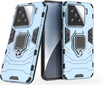 Produktbild von Hülle für Xiaomi 15 Handyhülle Stoßfest 360° Drehbarer Ring Ständer TPU Back Cover in Türkis