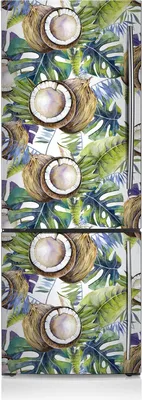 Produktbild von Kühlschrank Aufkleber Kühlschrankmagnete Dekoration Kühlschrankfolie 70x190 cm - Kokosnuss