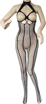 Produktbild von Sinnlicher Schwarzer Body - offen - Spitze - stilvolles Outfit - Nachtwäsche - mit Ausschnitt