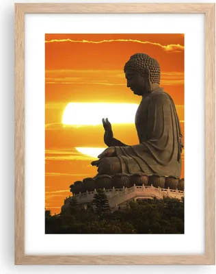 Produktbild von Gerahmtes Poster - Rahmen in heller Eiche - tempel buddha - 30x40 cm - Wand Bild - Wanddeko - Wandbilder - Kunstposter - Wandposter - Bilderrahmen - Bilder - Kunstdruck - Wandbild - P2NPA30x40-3532