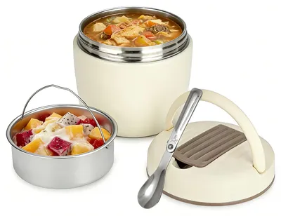 Thermocontainer 1200 ml Edelstahl 304 mit Löffel, warm/kalt 7h
