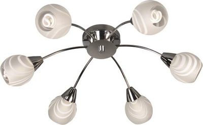 Massive Gratianus Energiespar Deckenleuchte 6x E14 Warmweiß Chrom Glas Lampe