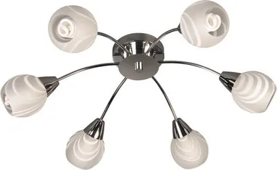 Produktbild von Massive Gratianus Energiespar Deckenleuchte 6x E14 Warmweiß Chrom Glas Lampe