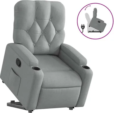 Produktbild von vidaXL Relaxsessel mit Aufstehhilfe Hellgrau Stoff