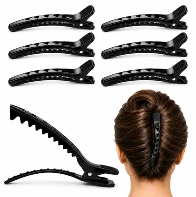 Produktbild von Haarklammern Haarclips Alligator Haarspangen Haarkrebse Abteilklammern Friseur Haarspangen Set 12 Stück, KI-generiertes Bild