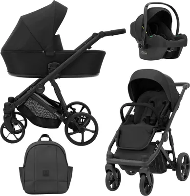 Produktbild von Kunert ARIZO 3in1 Babywagen in Schwarz – Leichter Kinderwagen