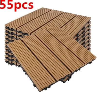 Produktbild von 55 Stück WPC Terrassenfliesen Terrassendielen Fliese Klickfliesen in Holzoptik Bodenbelag