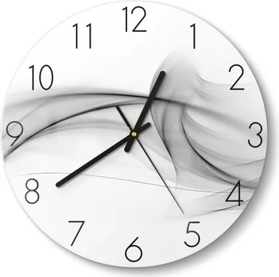 Produktbild von DEQORI Glasuhr Ø30 cm Zahlen 'Rauchige Nebelschwaden' Wanduhr Glas Uhr Design leise