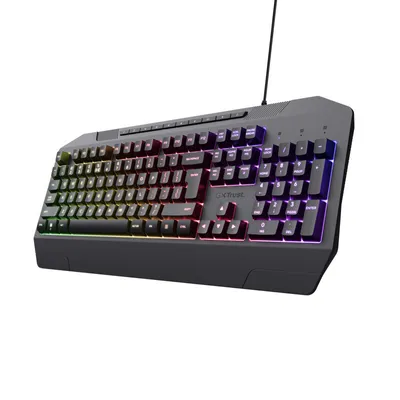 Produktbild von Trust GXT 836 EVOCX, Volle Größe (100%), Membran Key Switch, QWERTY, RGB-LED, Schwarz