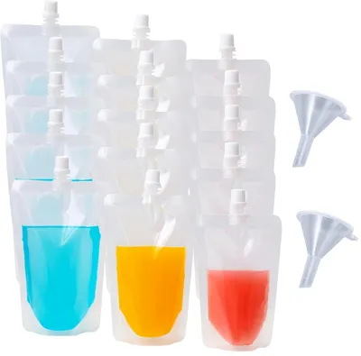 Produktbild von Trinkbeutel 250 ml, 350 ml, 500 ml, wiederverwendbar, transparentes Design, für unterwegs