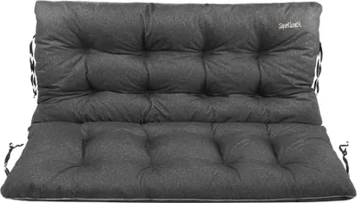 Produktbild von SuperKissen24. Sitzkissen Bankauflage für Gartenbank - Bankkissen Bankauflage 180x60x50 cm - Wetterfest - Schwarz Leinen
