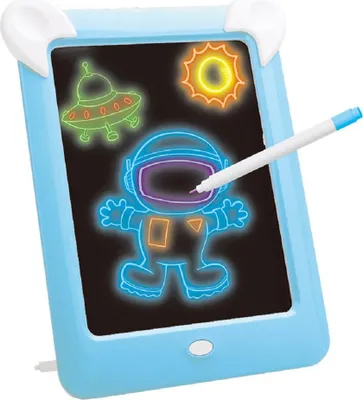 Produktbild von Jollity Works Magisches Neon-Zeichenbrett für Kinder kreative Leuchttafel zum Malen Blau