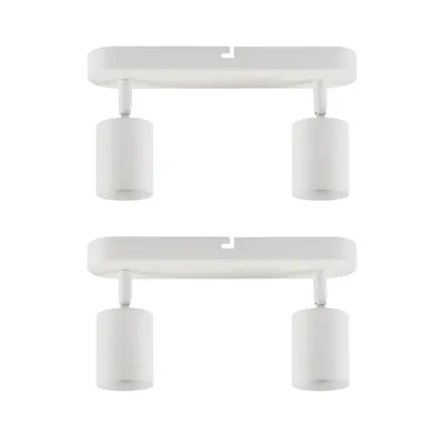 Produktbild von ZMH LED Deckenleuchte Weiß 2 Flammig Deckenlampe 2ER Deckenstrahler Modern GU10 Metall Deckenspots Schwenkbar 330° für Wohnzimmer Schlafzimmer Flur
