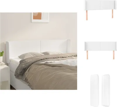 Produktbild von vidaXL Kopfteil mit Ohren Weiß 147x16x78/88 cm Kunstleder -  Kopf- & Fußenden