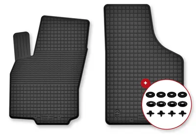 Produktbild von Gummi-Fußmatten Vorne für Renault Twingo I 1993-2006 (Schrägheck) – 2-tlg, Schwarz, Semi-Universal, angepasst – Wielganizator Semi-Universal