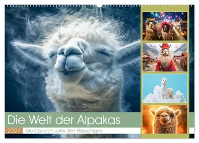 Produktbild von Die Welt der Alpakas (Wandkalender 2027 DIN A2 quer), CALVENDO Monatskalender