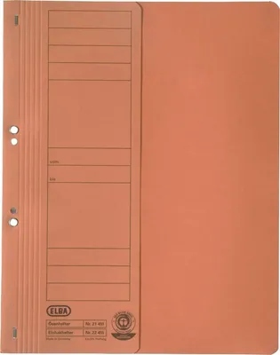 Produktbild von Ösenhefter kaufm. Heftung halber Vorderdeckel Karton orange Packung mit 50 Stück