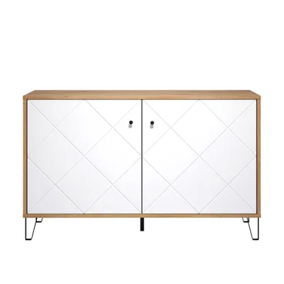 Produktbild von Sideboard Wohnzimmer modern TORINO-19 in Artisan Eiche Nb. mit weiß matt, B/H/T: ca. 123/76/40 cm