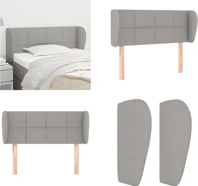 Produktbild von vidaXL Kopfteil mit Ohren Hellgrau 83x23x78/88 cm Stoff - Kopfteil - Kopfteile - Bett-Kopfteil - Bettkopfteil