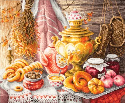Produktbild von Magic Needle Zweigart Edition Kreuzstich Set "Teezeit", Zählmuster, 40x34cm