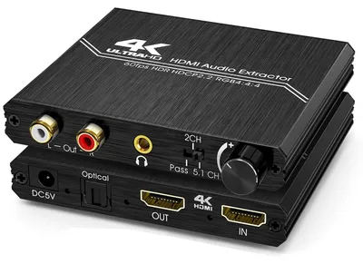 Productafbeelding van Hdmi Audio Extractor - 4K 60Hz - Optische Toslink en 3,5 mm AUX - Volumeregeling