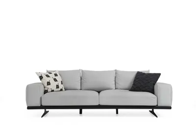 Produktbild von Sofagarnitur Sofa 3 Sitzer Sessel Dreisitzer Grau Modern Stoff Sitz