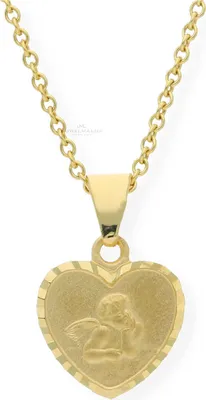 Produktbild von Kinder Anhänger Gold Schutzengel Herz JL14-02-0154 Rückseite Gott schütze dich