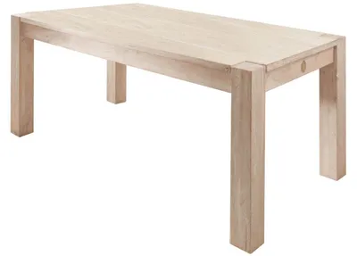 Produktbild von MASSIVMOEBEL24.DE Esstisch Akazie 90x90x76 white stone getüncht NATURE WHITE #101