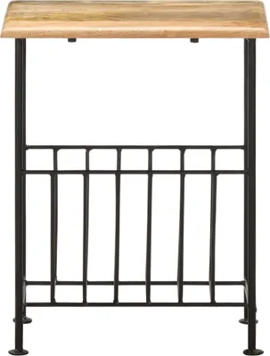 Obrázok produktu pre vidaXL Stojan na časopisy 40 x 30 x 50 cm z masívneho mangového dreva a ocele