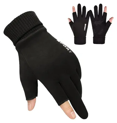 Produktbild von Fahrradhandschuhe Fingerlos Thermohandschuhe Herren Damen Laufen Radfahren Sport Arbeiten Wetter