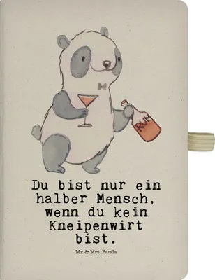 Produktbild von Mr. & Mrs. Panda notizbuch Kneipenwirt Herz - Transparent - Geschenk, Bar, Eröffnung, Gaststätte, Spruch, Kneipe, Reisetagebuch, Adressbuch, A5, Tagebuch, Journal