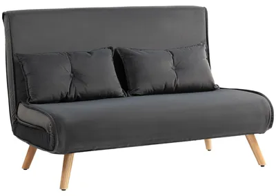 Produktbild von HOMCOM Schlafsofa 3 in 1, 190x120cm 2 Sitzer Sofa mit Schlaffunktion, Samtoptik