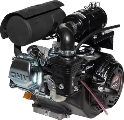 A close-up studio shot of a small engine.