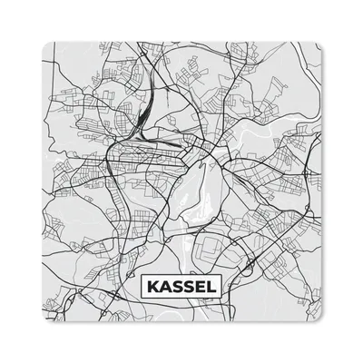 Produktbild von MuchoWow® Mauspad Mousepad Karte - Deutschland - Kassel - Karte - Stadtplan 20x20 cm - Mousepads - Maus Mat - Pad - Mausunterlage - Desk Mat - Bureauartikeln