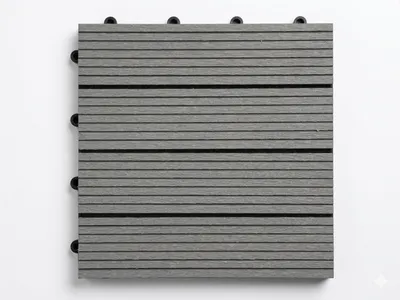Produktbild von WPC-Terrassenfliese Basic hellgrau