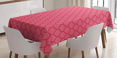 Obrázek produktu pro ABAKUHAUS Korálová ubrus, čtyřúhelníkový vzor, gotický renesanční styl, starožitný design, tradiční motiv, 140 x 200 cm, korálová a červená