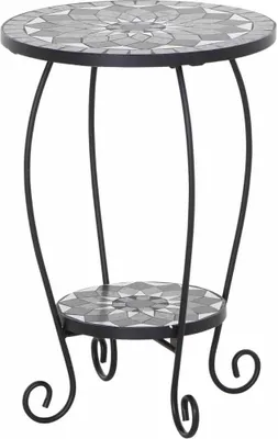Produktbild von Blumentisch >Como< in matt schwarz, dunkelgrau - 41x59x41 (BxHxT)