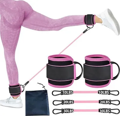 Produktbild von Widerstandsbänder Fußgurte Knöchelkabel ziehen Fitness Männer Frauen Training Bein Beute Workouts - Rückschläge Hip Gluteus