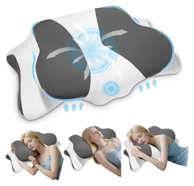 Productafbeelding van Nekkussen 30x25 cm, memory foam, voor reizen, zwart