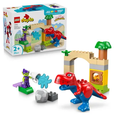 Zdjęcie produktu dla LEGO DUPLO Dinozaur Spidey-Rex i Zielony Goblin, Zestaw do budowania, 2 lat(a), Plastik, 25 szt., 465 g