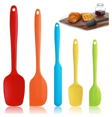 Produktbild von 5 Stück Silikon Küchenhelfer Set, Hitzebeständige Kochlöffel Und Antihaft Spatel, In Lebensmittelqualität, Ideal Zum Kochen Backen Rühren, Inklusive Teigschaber Silikon Spatel Und Flexibler Silikonlöf