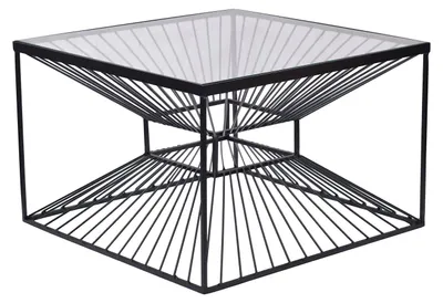 Zdjęcie produktu dla Stolik kawowy 60 cm, metalowo-szklany, designerski, nowoczesny, do salonu – KUP TERAZ